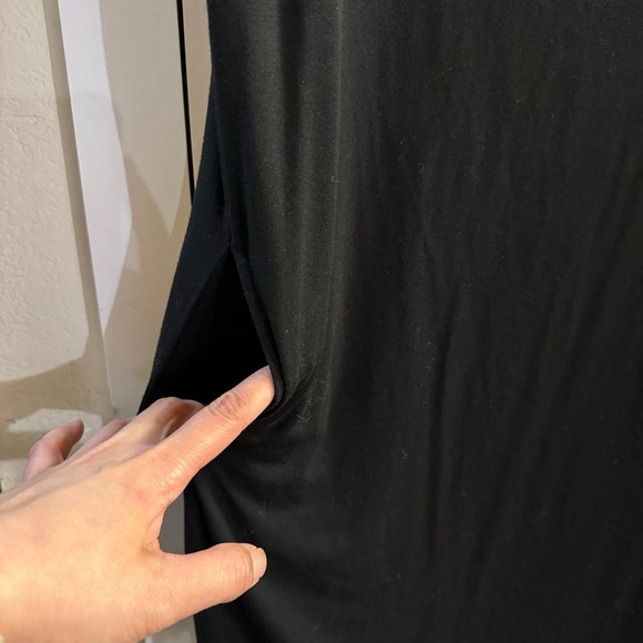 Eileen Fisher Boat Neck Straight Fit Mini Black Dress Size MP - Picture 4 of 6